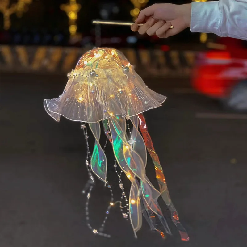 LED Jellyfish Lamp The Sea Theme Birthday Party Decoration Colorful Night Light Hanging Atmosphere Night Lamp for Children