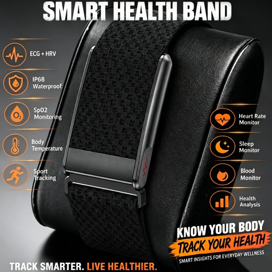 YAOCX Sport Fitness Tracker Ultra-Light Blood Oxygen Pressure Blood Lipid Waterproof 2026 NEW Smart Bracelet Band for Men Women