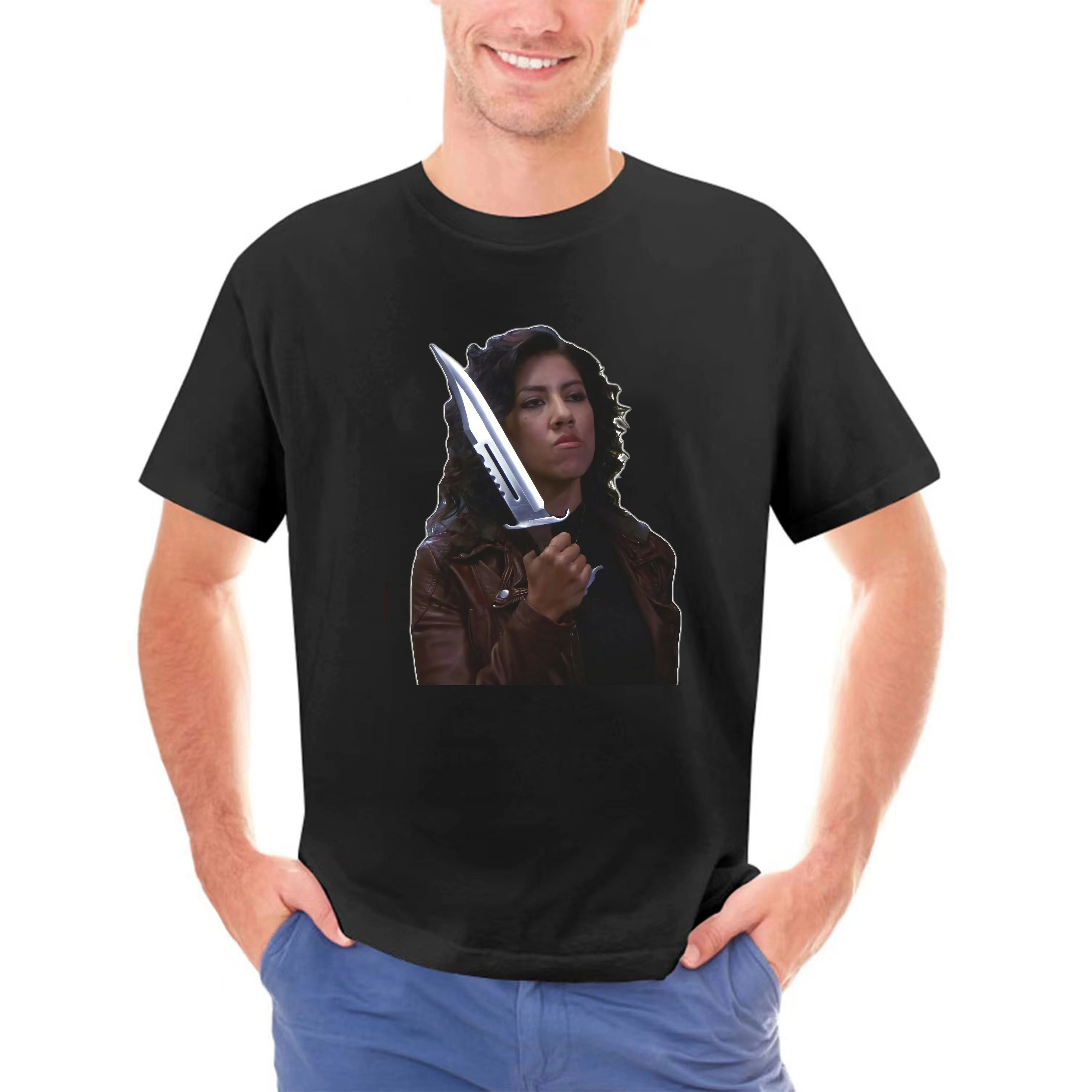 Akiratony Rosa Diaz Stephanie Beatriz  Brooklyn 99 Comic Tv Shows Parks and Rec T Shirt Gift Tee for Men Women(1)