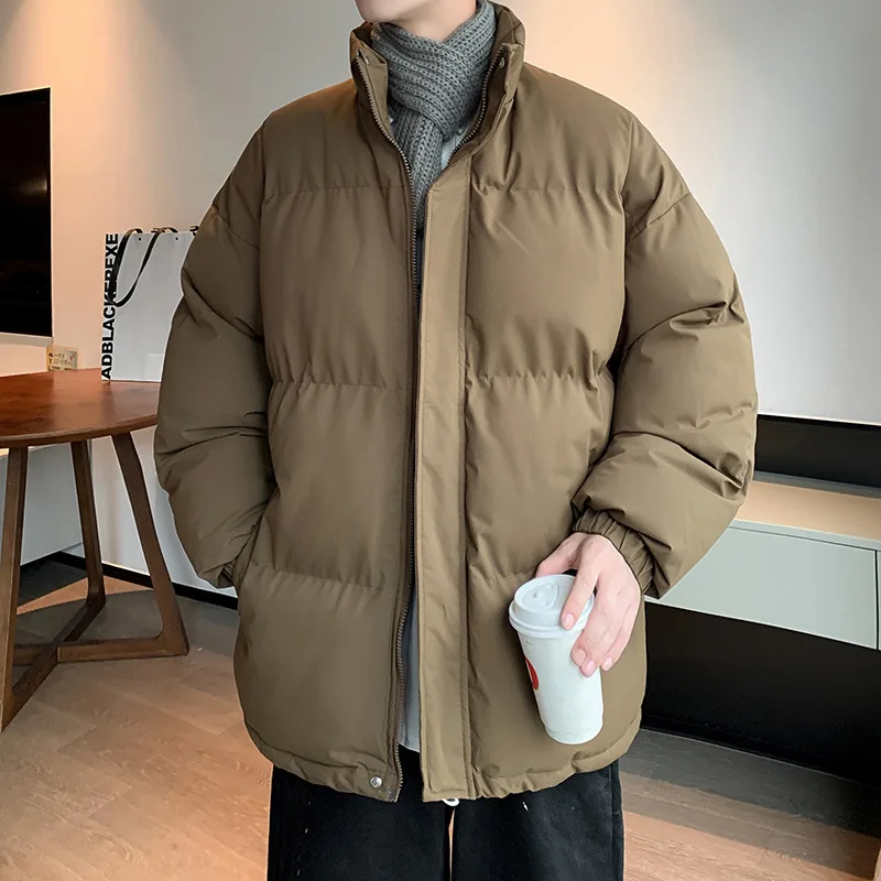 

Winter men's cotton clothes thick standing collar bread jackets loose and warm men's outerwear and trendy cotton-padded clothes