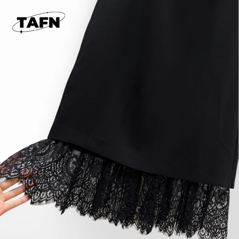 กระโปรงพื้นผิวขั้นสูงสวยงามเข้ากันกับกระโปรงผ้าขนสัตว์หรูหราสําหรับผู้หญิง – อบอุ่นและมีสไตล์สําหรับฤดูใบไม้ร่วงและฤดูหนาว 1302