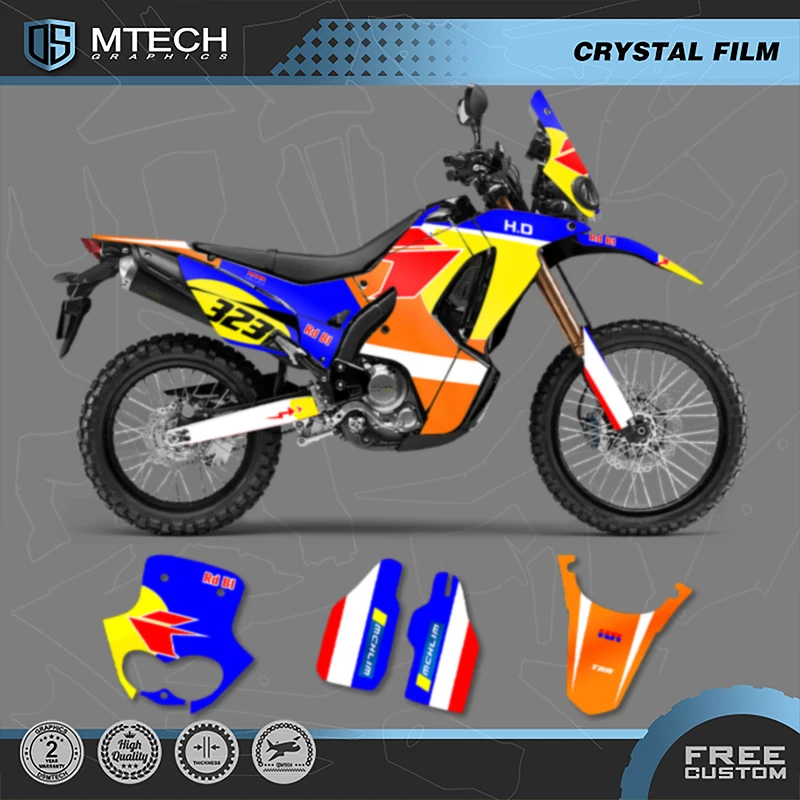 

DSMTECH Custom Motorcycle Graphics Enduro Decals Stickers Kits For HONDA 2020 2019 2018 2017 CRF250 RALLY For CRF250 RALLY --04