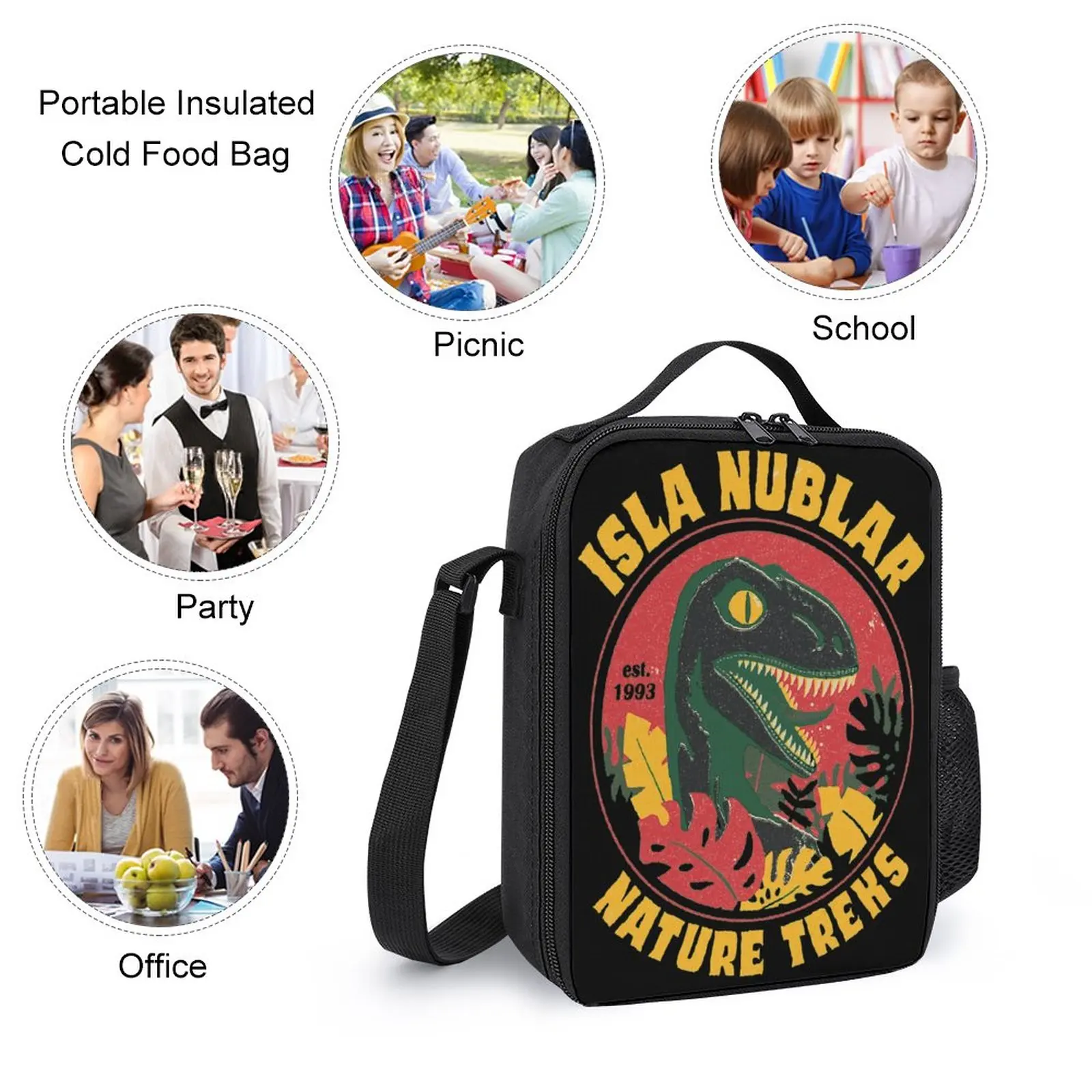 3 In 1 Set 17 Inch Rugzak Lunchtas Pennenzak Isla Nublar Natuur Tochten Klassiek Te Koop Blijvende Grafische Vintage Gezellig Zomerkamp