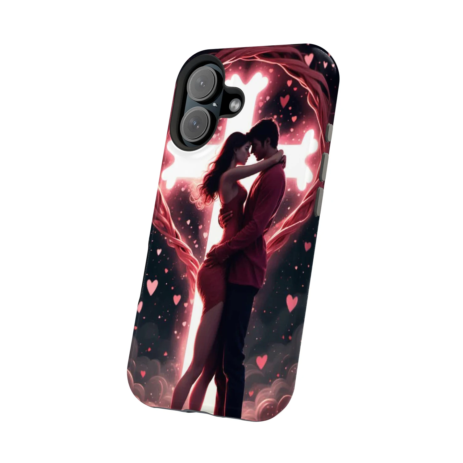 Casing Ponsel Keras Pecinta Romantis untuk Iphone 16E 11 12 13 14 15 16 Pro Max 15Plus 16Plus 14Plus 13Mini 12Mini XSMAX XR X 7 8 Plus