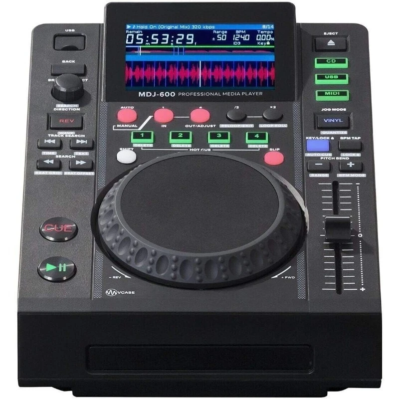 

MDJ-600: профессиональный DJ-медиаплеер CD и USB с дисплеем 4,3 дюйма, сенсорными емкостными прожекторами, MIDI-контроллером — версия