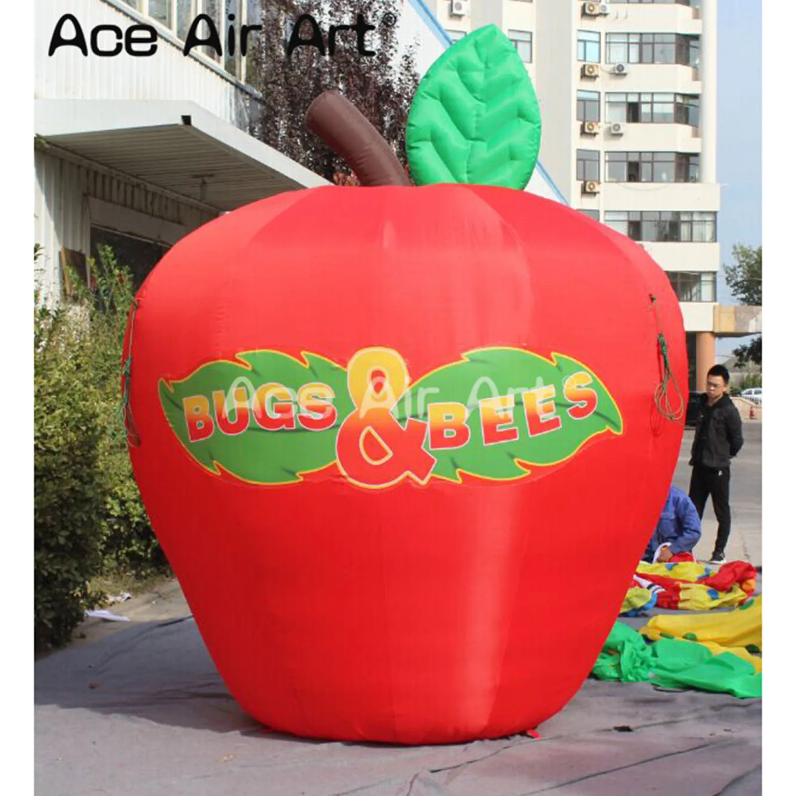 

Outdoor Giant Red Inflatable Apple Model Balloon with Logo and Air Blower for Advertising