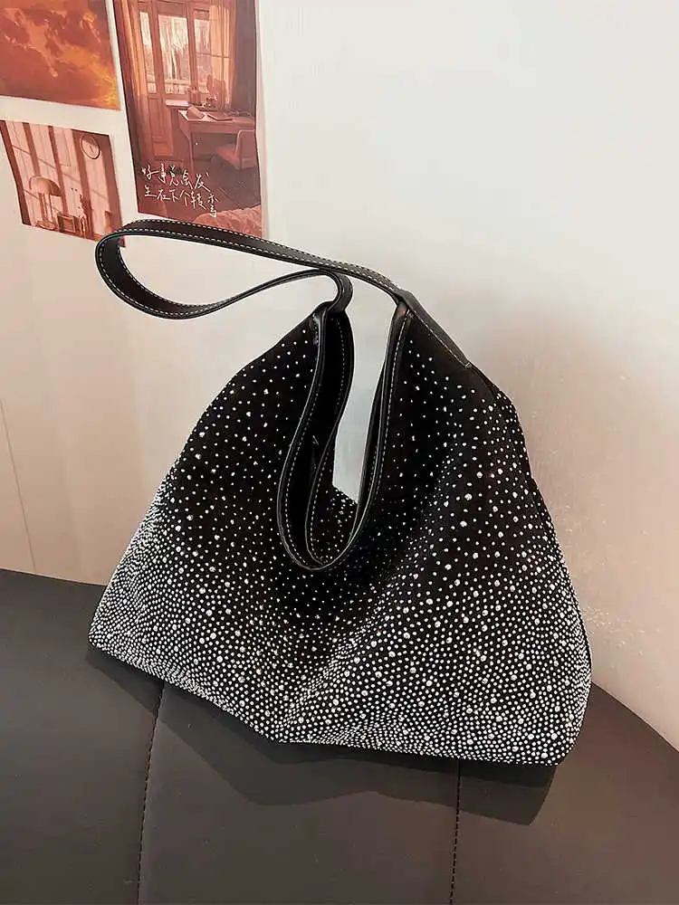 Luxo diamante jóias sacolas para as mulheres nova grande capacidade commute temperamento axilas sacos moda nicho bolsas populares