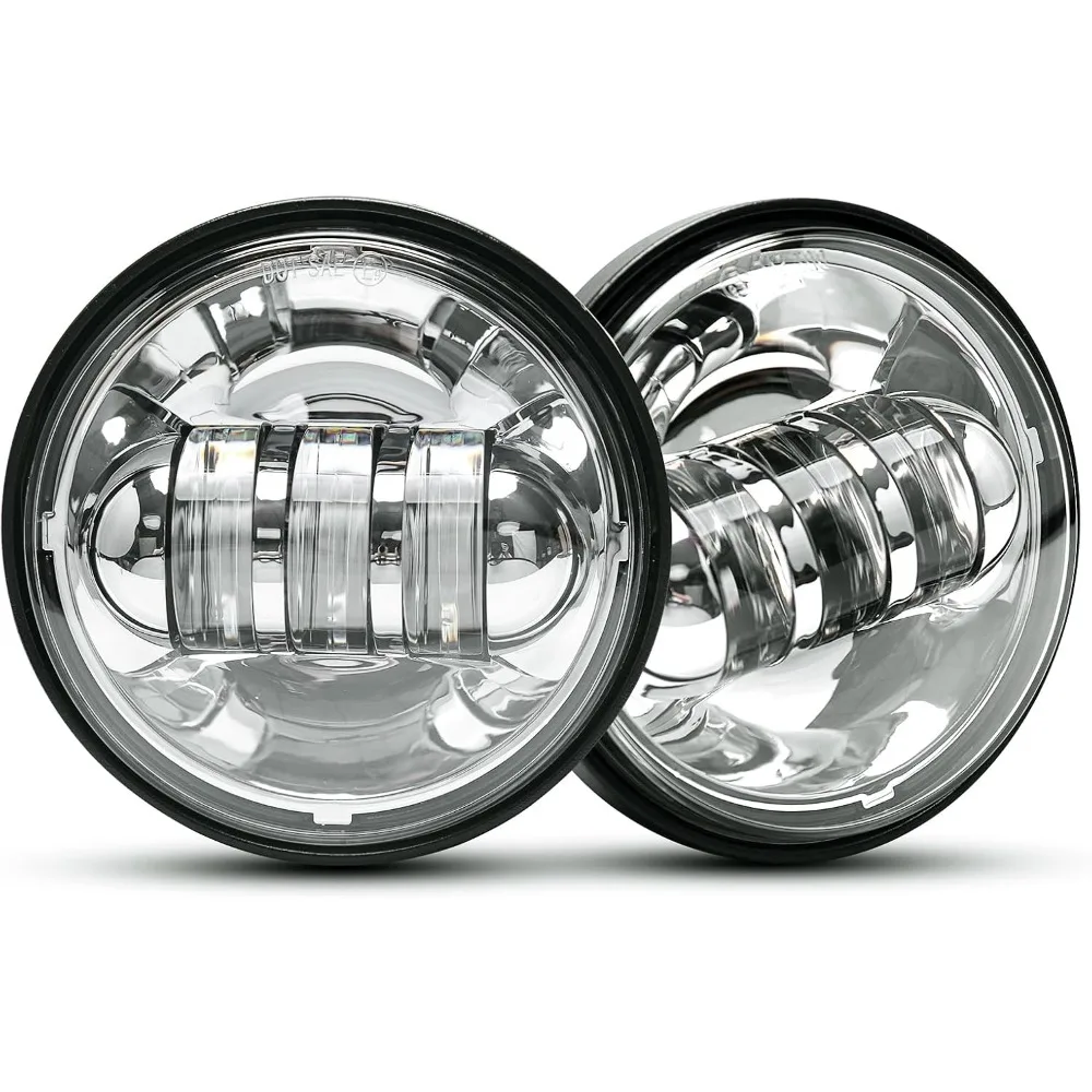 

Pair Chrome 4.5 Inch LED Passing Fog Auxiliary Driving Lights for Motorcycles