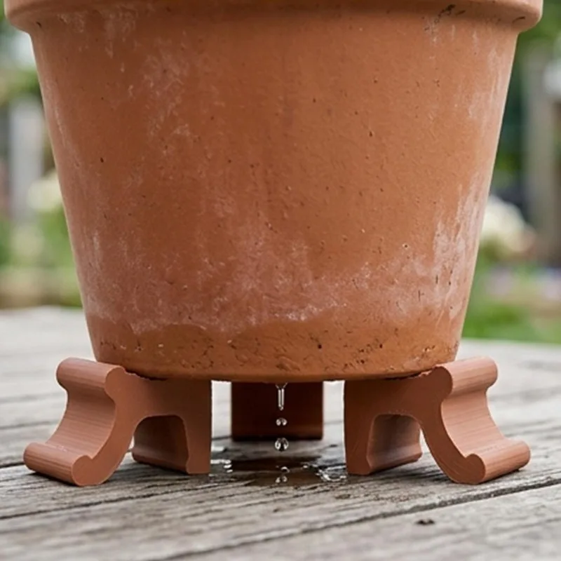 Plant Pot Feet Risers 3D Printed Flowerpot Support Stand Anti Slip Ventilated Drainage Pads for Succulent Planters Indoor Garden