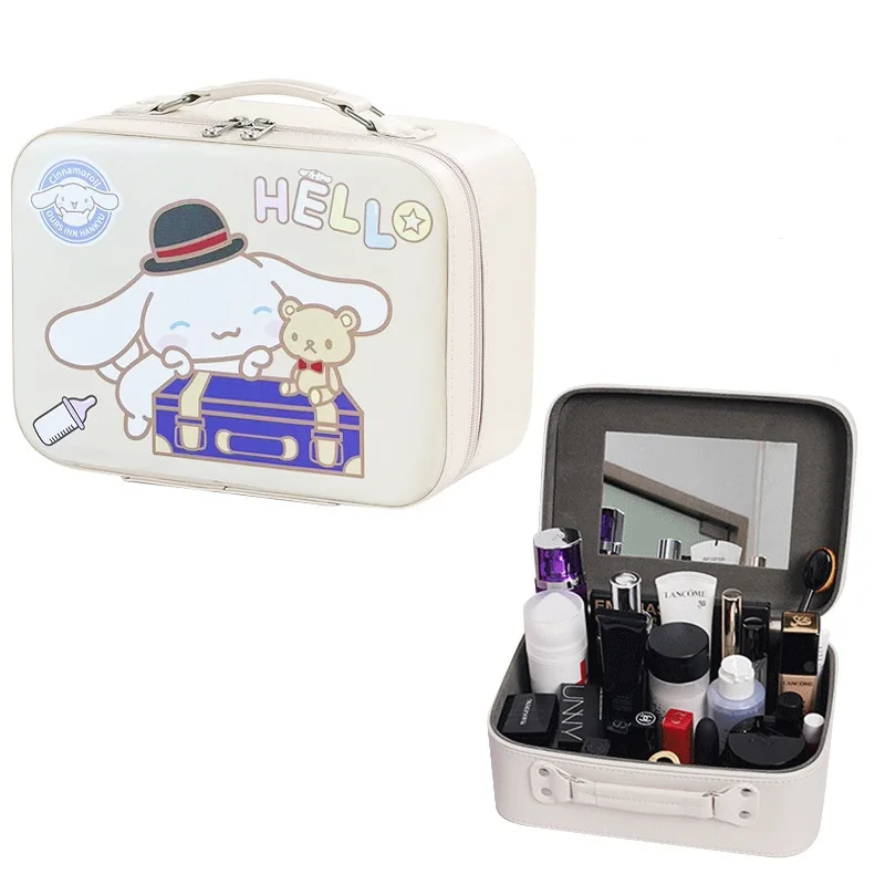 Makeup Bag With Mirror New Kulomi Cute Large Capacity Portable Cartoon Melody Makeup Box