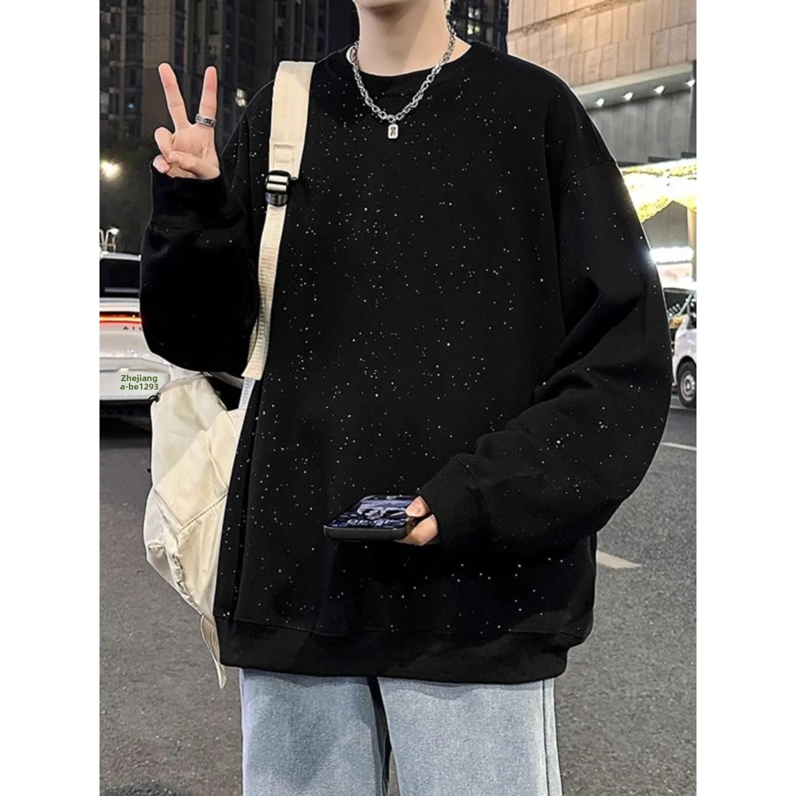 

Мужская толстовка Long Sve round Ne, большой размер 300, осенне-зимняя внутренняя одежда, повседневная футболка из полиэстера