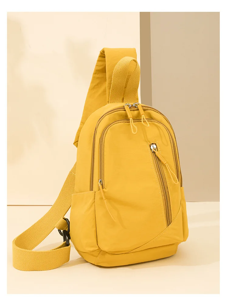 Neue Einfarbig Lässige Umhängetasche Leichte Wasserdichte Nylon Unisex Schulter Sling Rucksack Große Kapazität Reisetasche – Detail 17