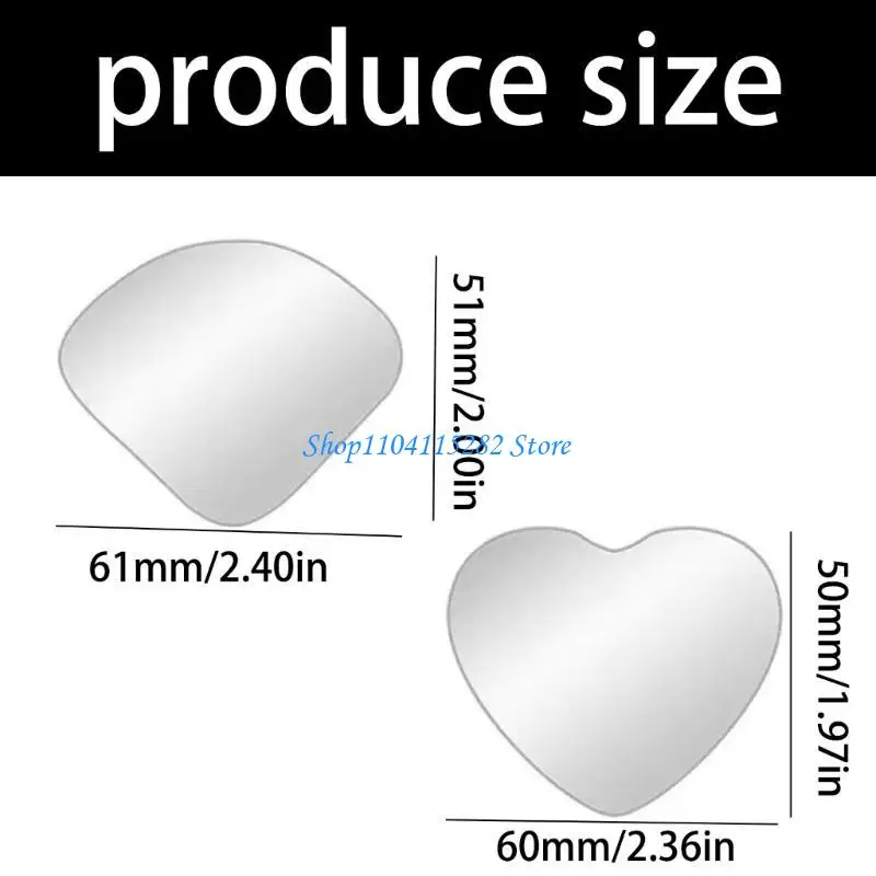 مرايا قلب عالمية، تركيبات لاصقة بسيطة، مرايا البقع العمياء، قطعتان للسيارة #6