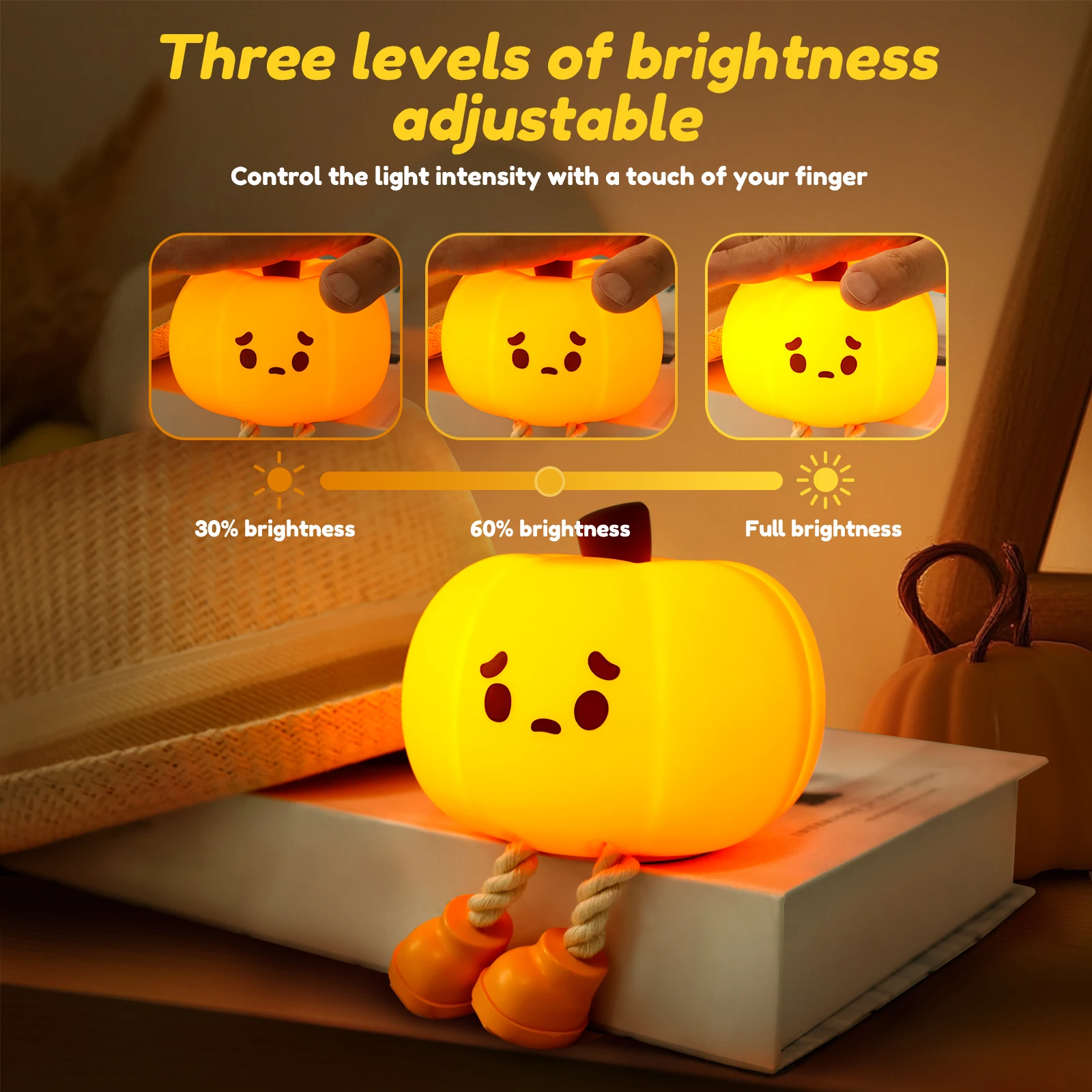 Pumpkin Night Lights Silicone Pumpkin Night Light Non Slip Night Light Multi Functional Night Light Mobile Phone Stand