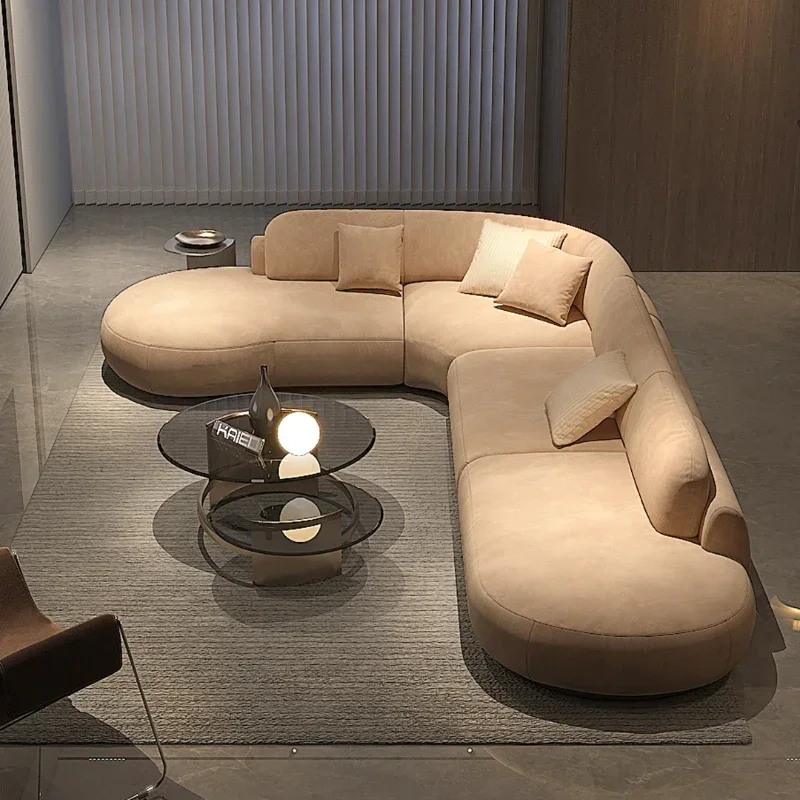 

Italian Minimalist Shaped Corner Curved Sofa Modern Minimalist High Sense Ins