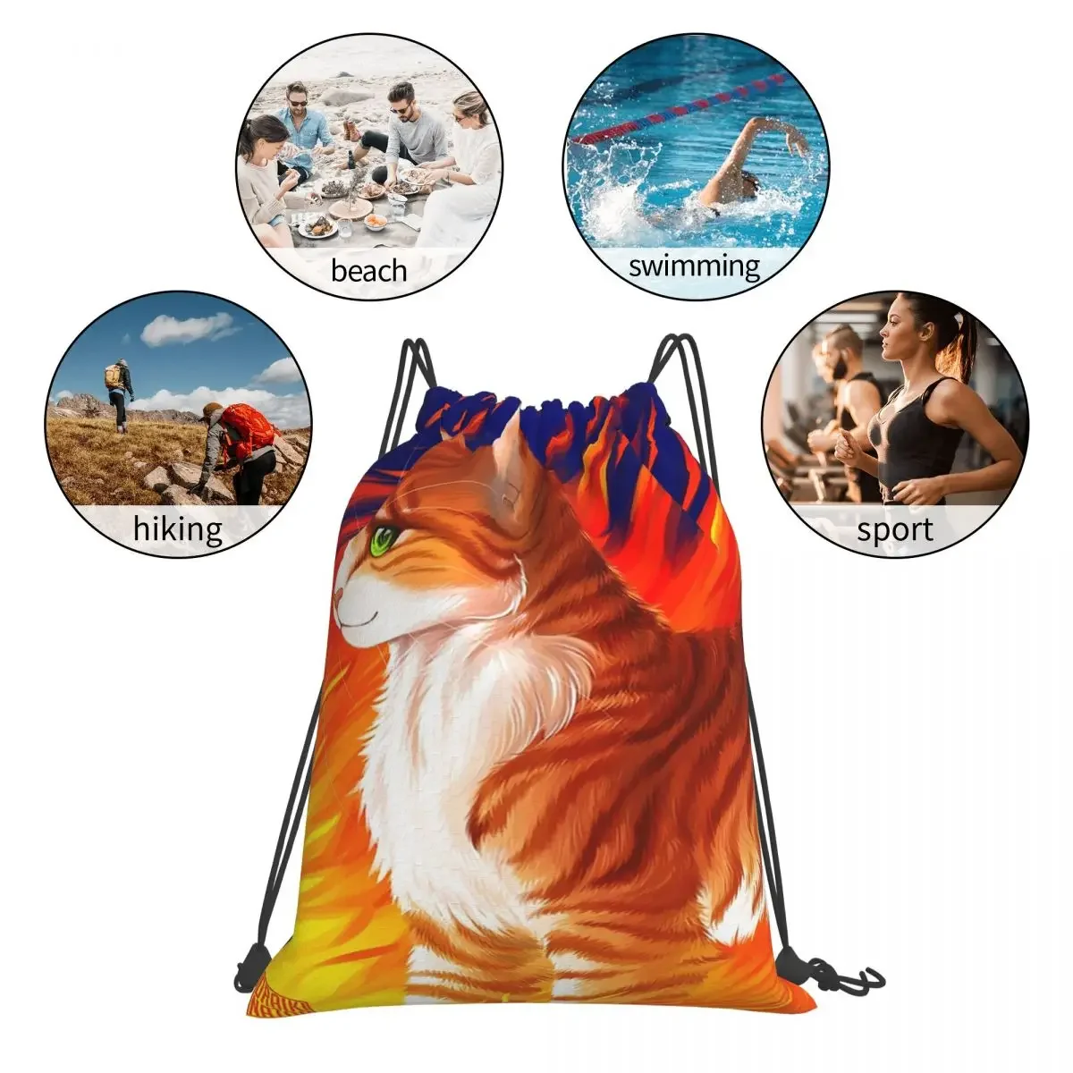 Firestar-Sacos De Cordão Portátil, Mochilas De Impressão, Pacote De Bolso, Bolsa De Esportes, Bookbag para Estudantes, Viagem, Moda