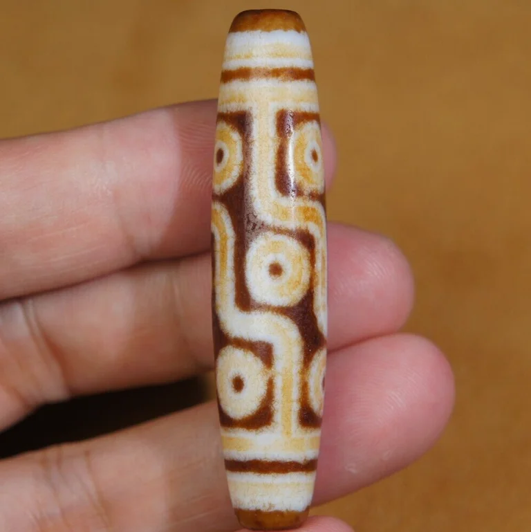 Ancient Tibetan DZI Beads Old Agate 9 Eyes Totem Amulet Pendant GZI 58mm