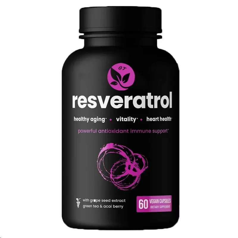 

Resveratrol Supplement 60 Pure Plant Capsules With Trans Resveratrol, Green Tea, Raspberry And Grape Seed Extracts