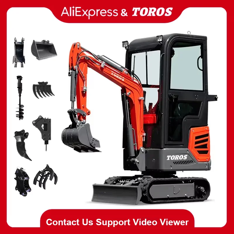 TOROS Cheap Mini Small Digger Ce/epa/euro 5 China Wholesale Compact With Thumb Bucket Mini Excavators 1 Ton Prices customized