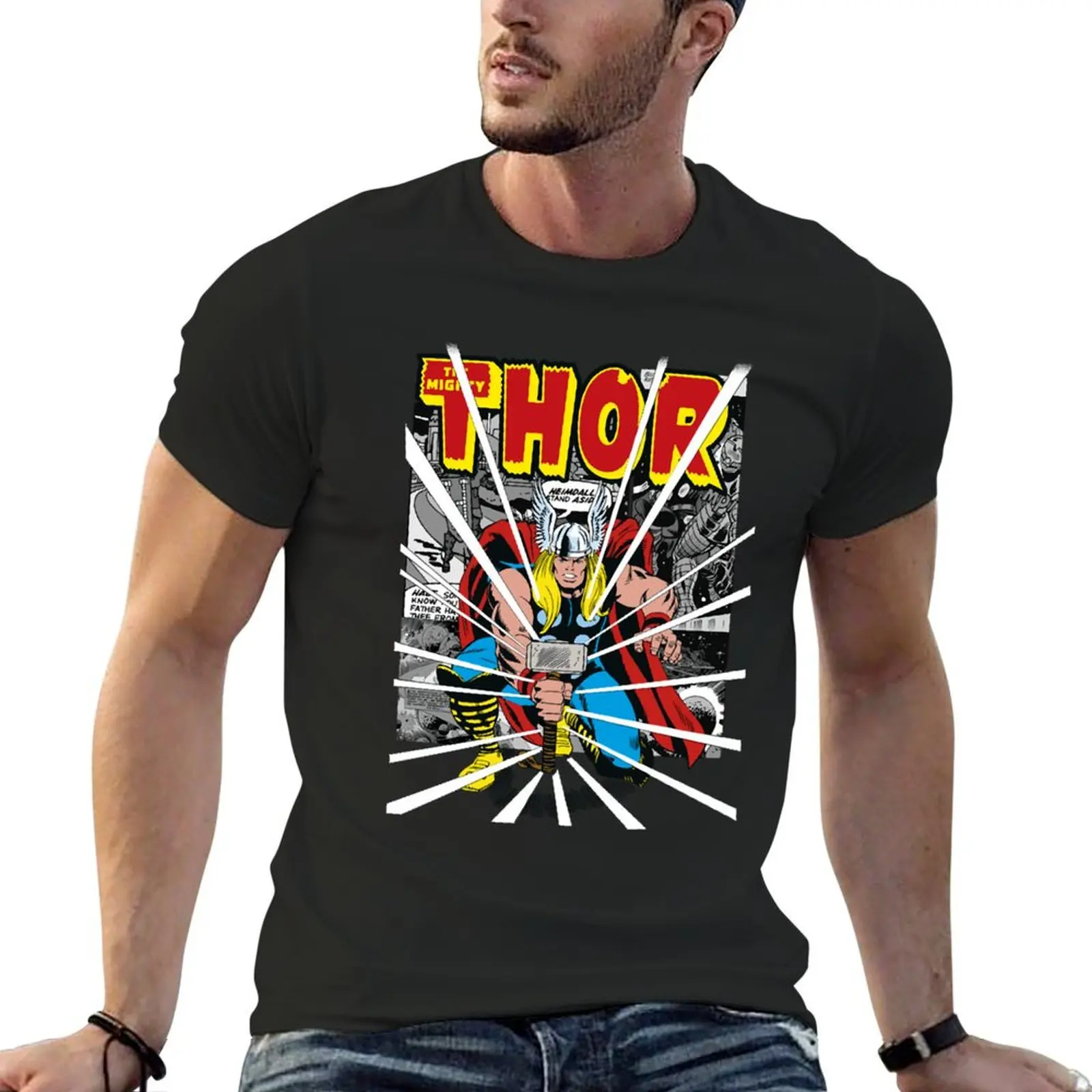 Thor's Mighty Hammer T-Shirt oversized t shirt quick drying basketball graphic tees men tshirt