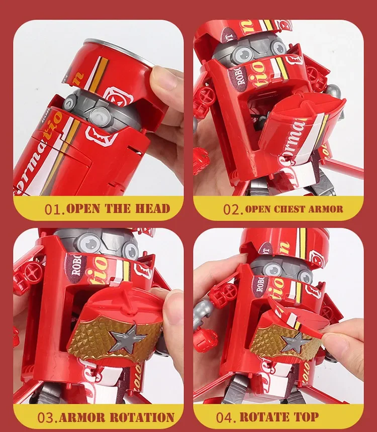 Creative metamorphic robotics soda robot action figure Cola Can figures model toys kids birthday boys gifts Home Decor Model