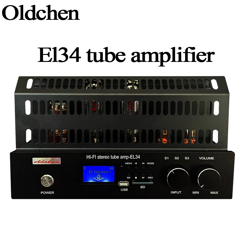 

Oldchen EL34 tube amplifier single-ended Class A Bluetooth USB HiFi home high-end audio tube amplifier