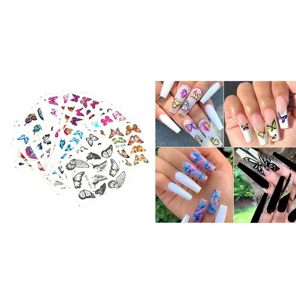 30 sztuk naklejek na paznokcie, ozdoby do manicure 3D z motywem motyli
