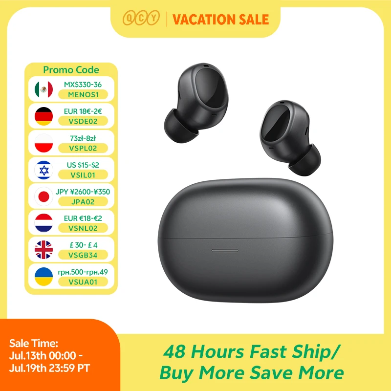 QCY MeloBuds A30 무선 이어버드, 60dB 적응형 AI 장면 노이즈 캔슬링, 8개 마이크, 3개 기기 연결, 블루투스 6.0, LDAC 고해상도 헤드폰