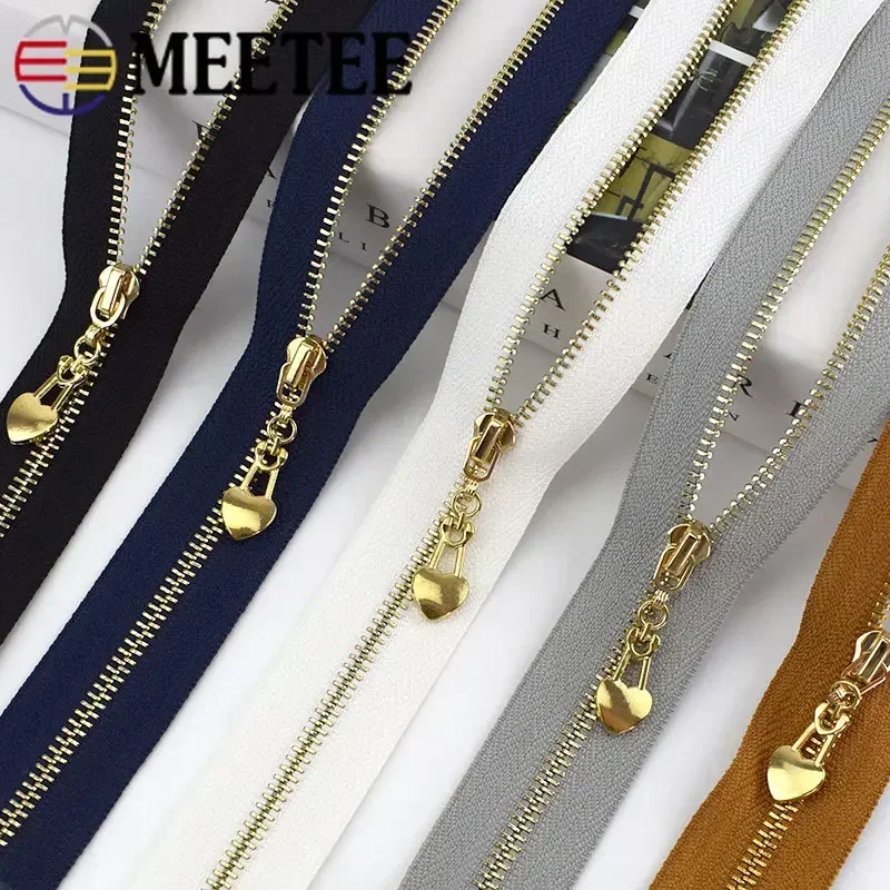 2Pcs Decorative Metal Zipper 3# Zip Closure for Bag Purse Wallet Zip Jacket Skirt Zipper Repair Kit Replacement DIY Accessories