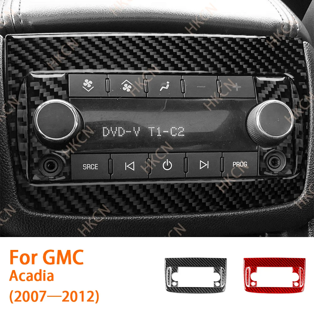 

For GMC Acadia 2007—2012 Carbon Fiber Rear Console Multimedia Panel Car Accessories Interior Cover Trim Sticker Modification