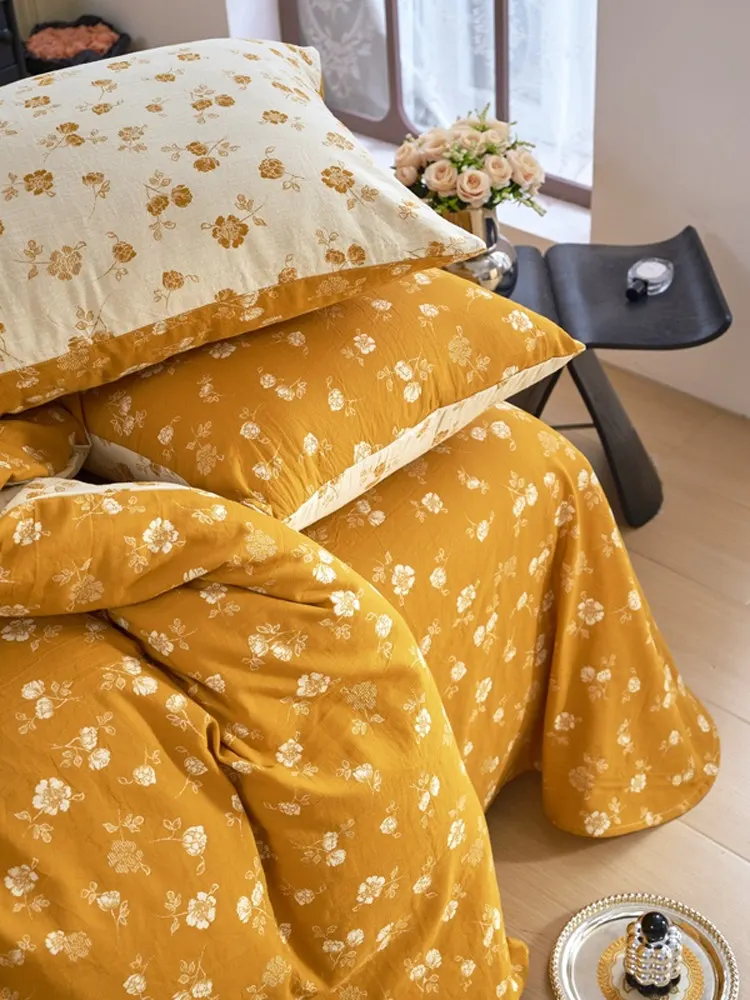 

Комплект постельного белья Fre Country Sle из двухслойного хлопка с цветной вышивкой, дышащий, влагопоглощающий, для односпальной кровати