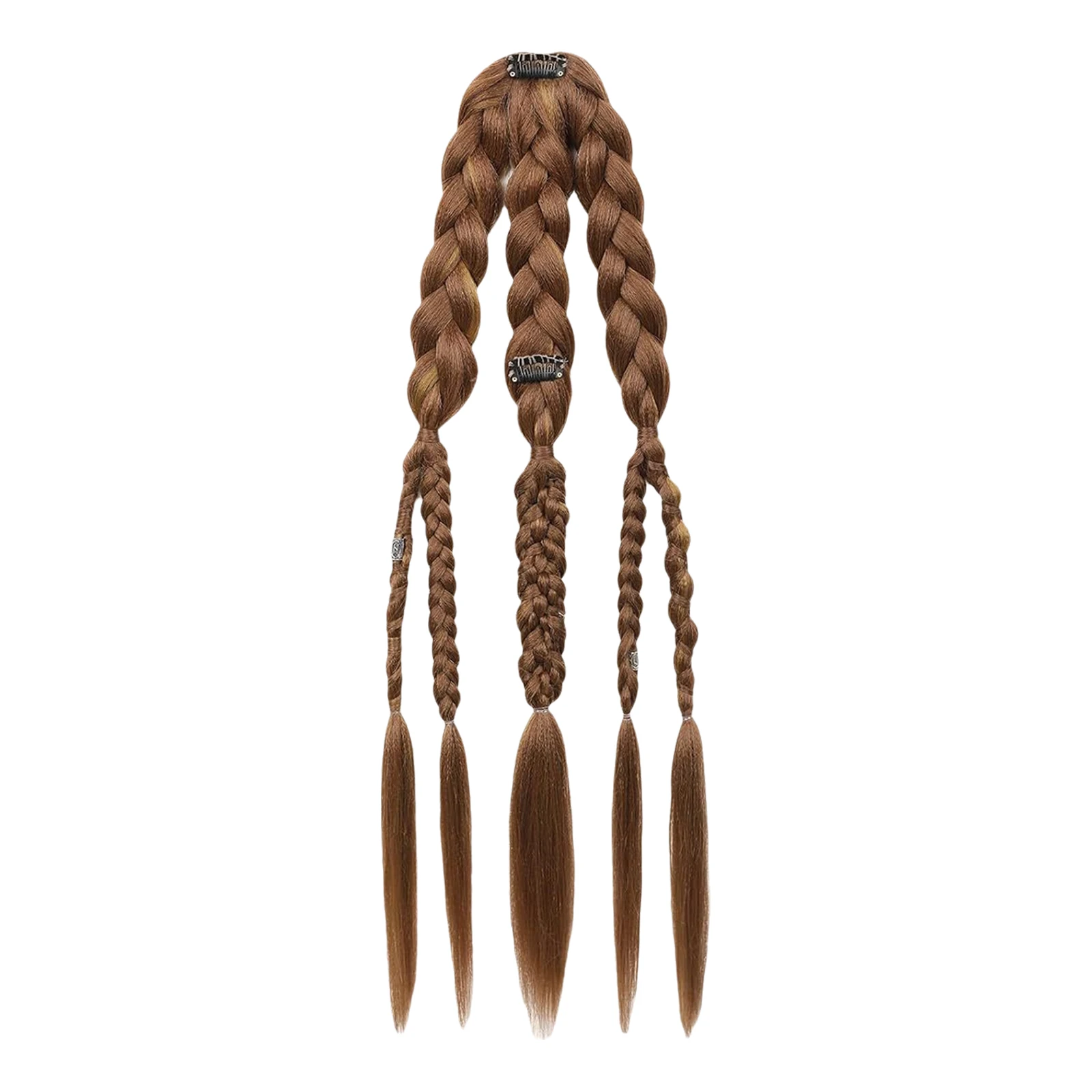 24inch Hair Extension Clip-in Braided Ponytail Hairpiece for Halloween Viking Renaissance Warrior Accessories 4