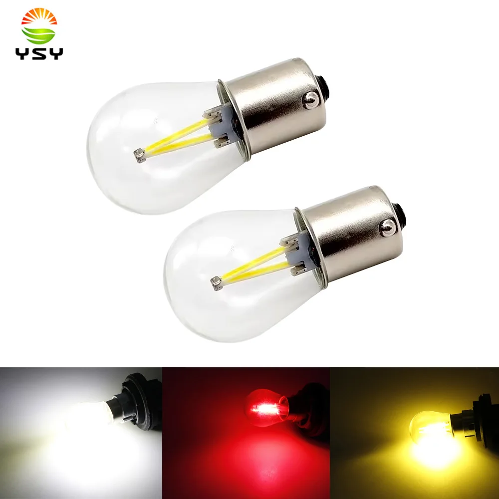 

1pcs P21W LED Bulb Car Signal Lamp 1156 BA15S 1157 BAY15D COB Filament Auto Brake Light Reverse Bulb Turning Light DC12V