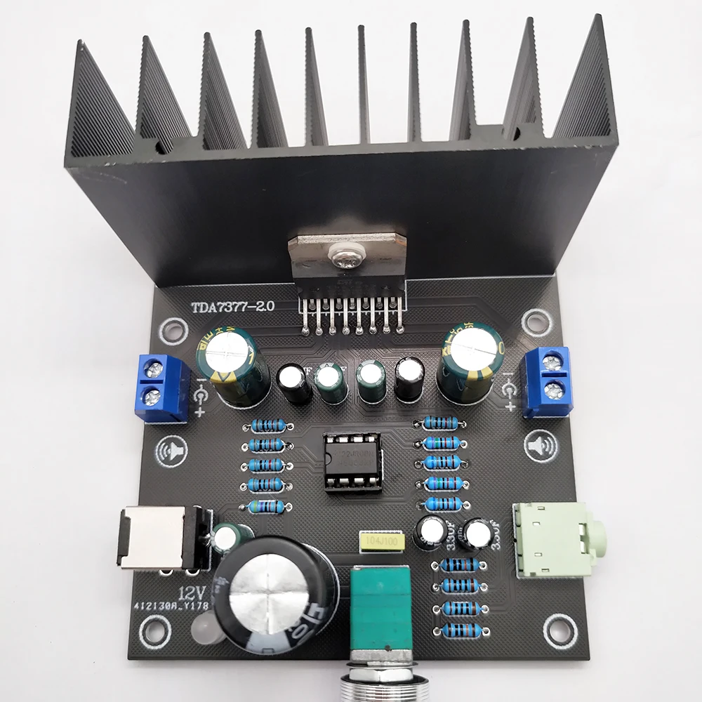 DC 12V NE5532+TDA7377 amplifier board Dual-channel amplifier 2X30W Class AB amplifier chip 2.0 ch stereo 3.5mm Audio input