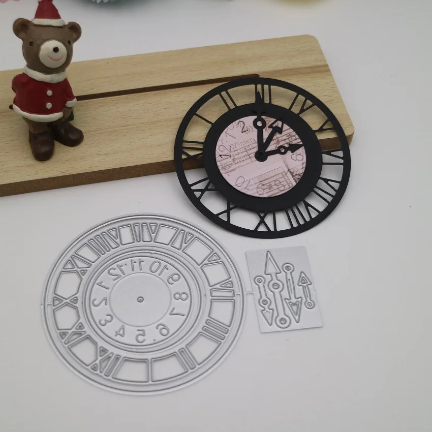 2 Sizes Clock Die Cuts for Scrapbooking Clock Metal CuttingDies Embossing Dies Stencil for Scrapbooking DIY Album Paper Cards