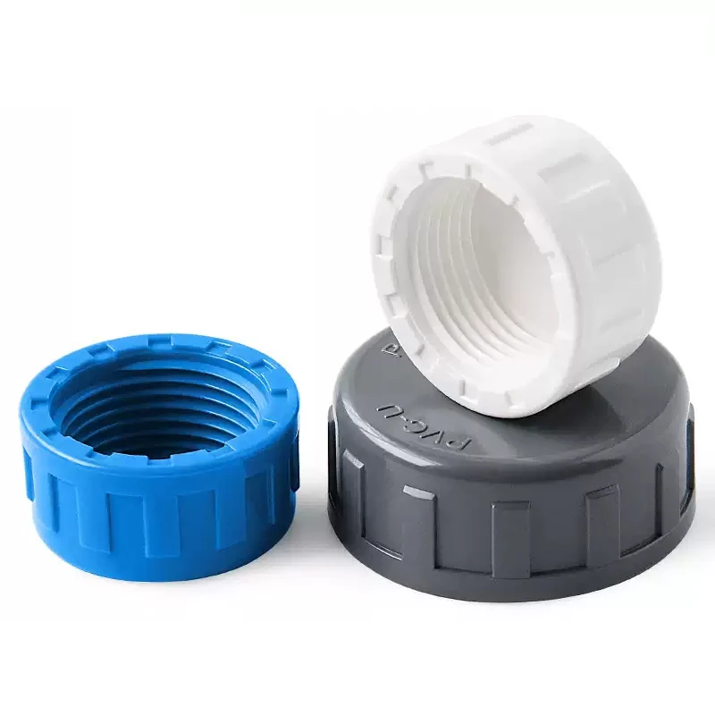 1-100pc 20-60mm PVC Female End Cap Aquarium Fish Tank Drain Cap Hand Screwed Cap Garden Irrigation Pipe Connector Water Tube Cap