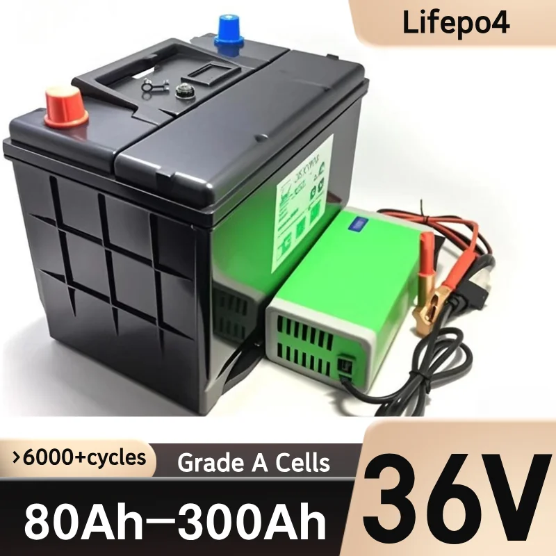 

36V LiFepo4 100Ah 80Ah 120Ah 150Ah 200Ah 300Ah Lithium Battery with Bluetooth BMS for Fishing Boat Propeller Solar System RV
