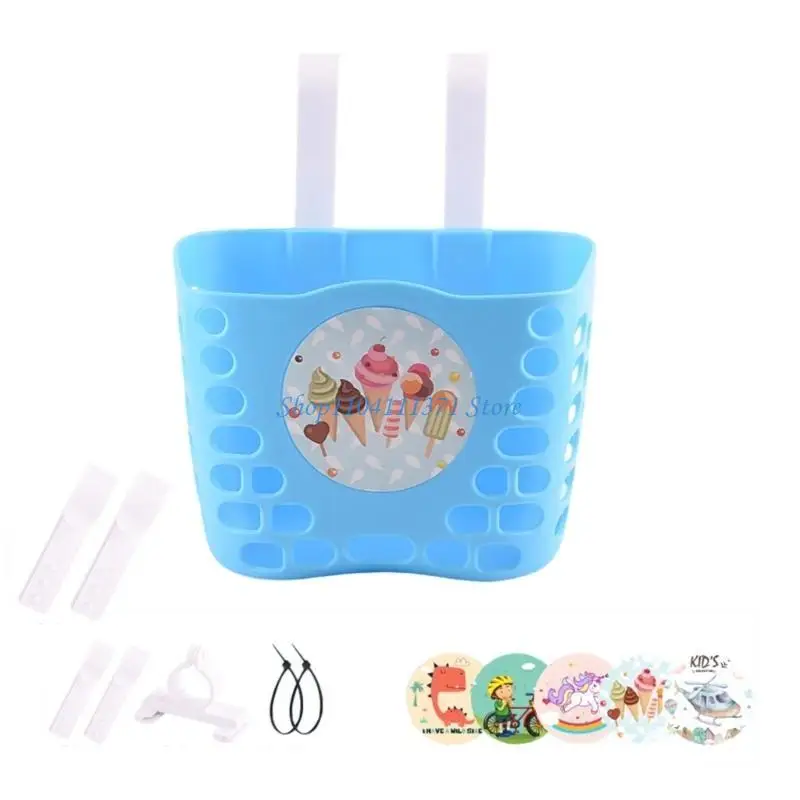 

P9FC Kid Bikes Basket for Boy and Girls, Waterproof Plastic Childrens Bikes Basket