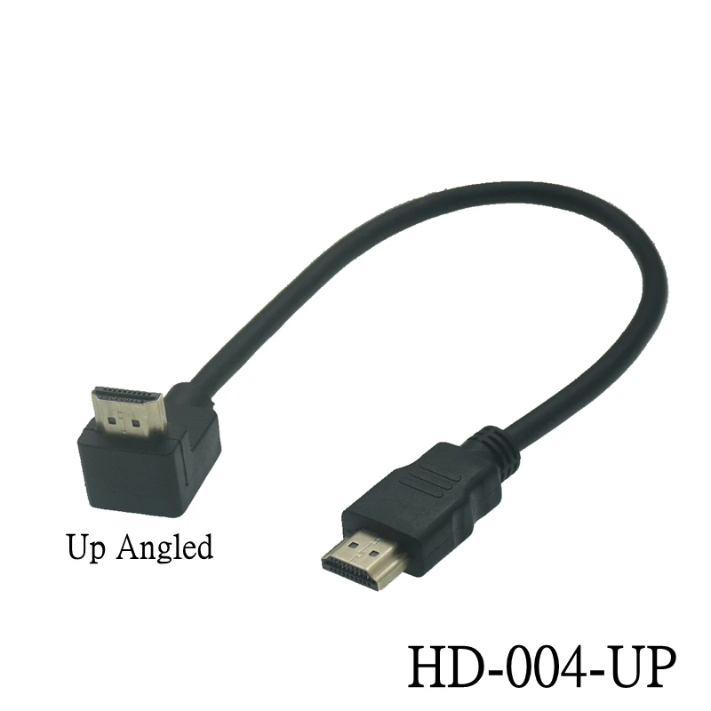 Krótki lewego prawego 90 stopni aż kąt nachylenia kabla kompatybilnego z HDMI podwójny przewód HDTV z męskiego na męskie M/M przewód HD 15CM 0.5m