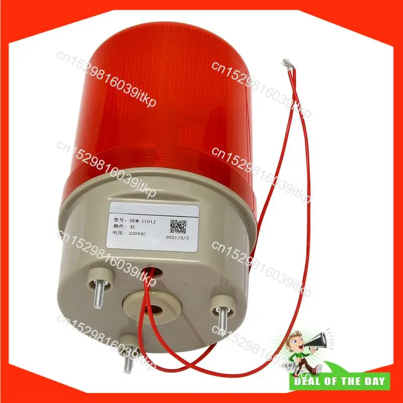 August 4X Industrial Flashing Sound Alarm Light,BEM-1101J 220V Red LED Warning Lights Acousto-Optic Alarm System Rotating Light
