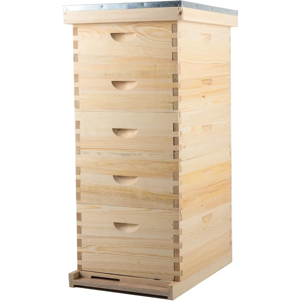 

5 Layer Bee Hive, Bee Box Beekeeping Supplies Hive Kit for Starter Beekeeper (No Frames)