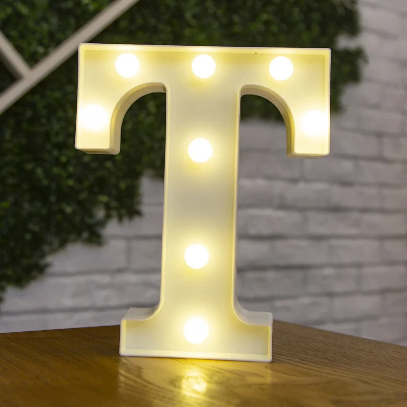 Alphabet-Buchstaben LED-Nachtlichter Zahlen-Lampe Deko Party Raum Geburtstag Wand Hochzeit Heim-Dekorationen Personalisierte Ornamente