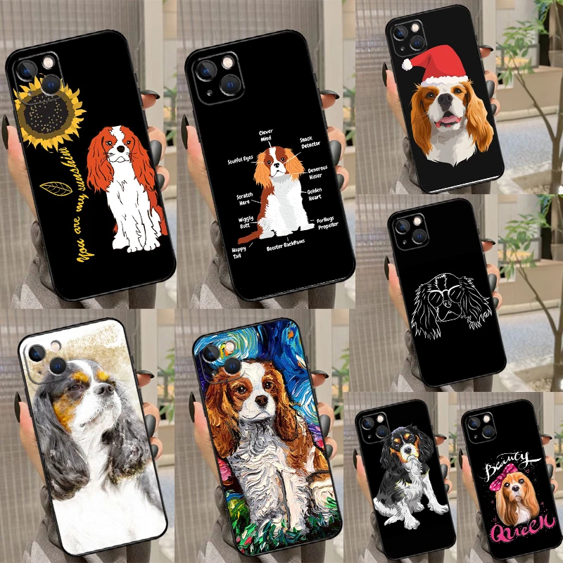 Funda para Teléfono con Diseño de Perro Cavalier King Charles Spaniel para iPhone 17 17Air 16 16E 15 14 13 12 11 Pro Max 12 13 Mini, Resistente a Impactos