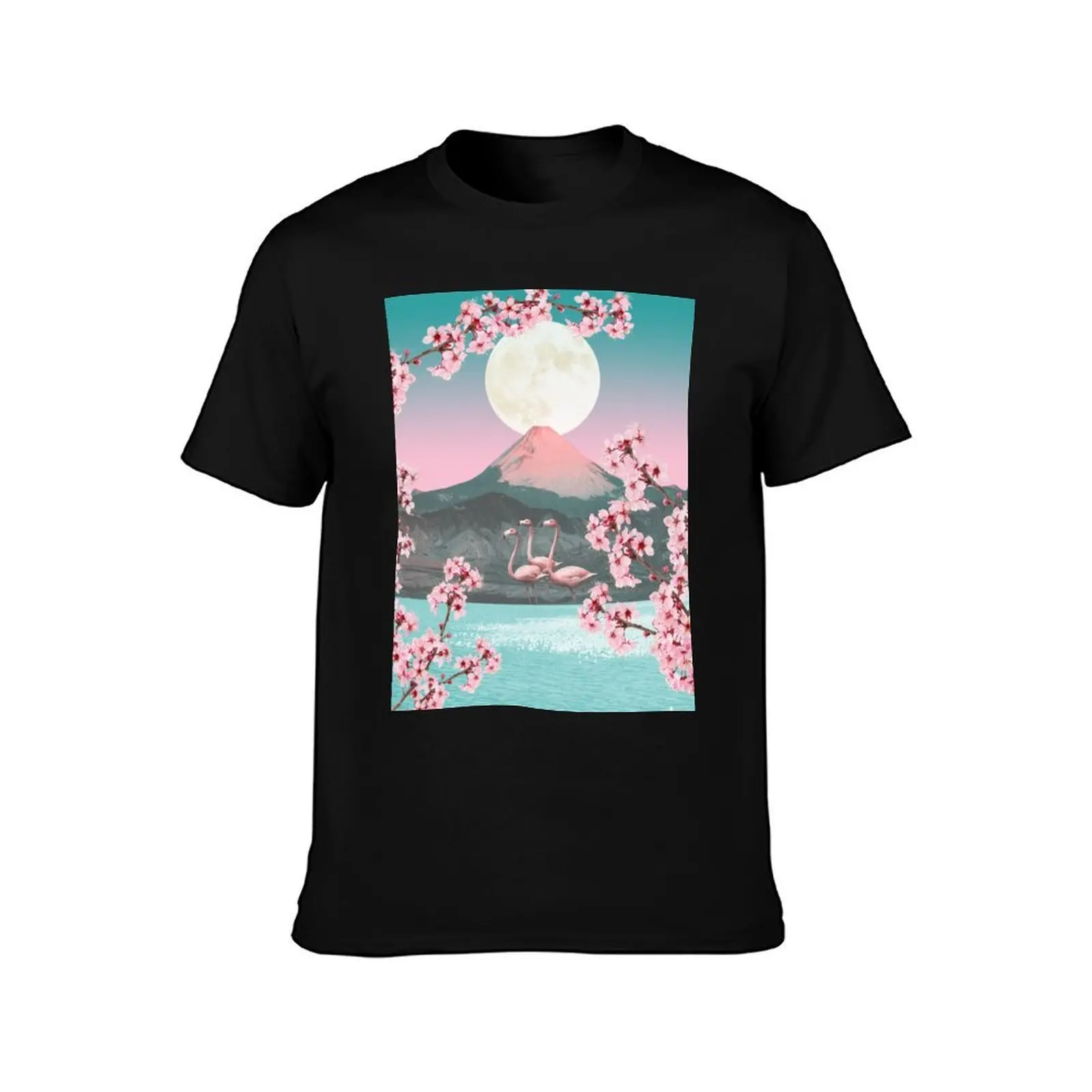 Alice Cherry Blossom T-Shirt, Summer Casual Cotton Tee, Oversized Streetwear Tops, Vintage Graphic Print, Loose Fit Short Sleeve
