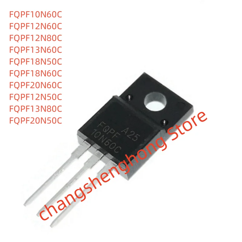 10pcs   New original  FQPF10N60C 12 13 18 12N80C 18N50C 18N50 20N60C   TO220F