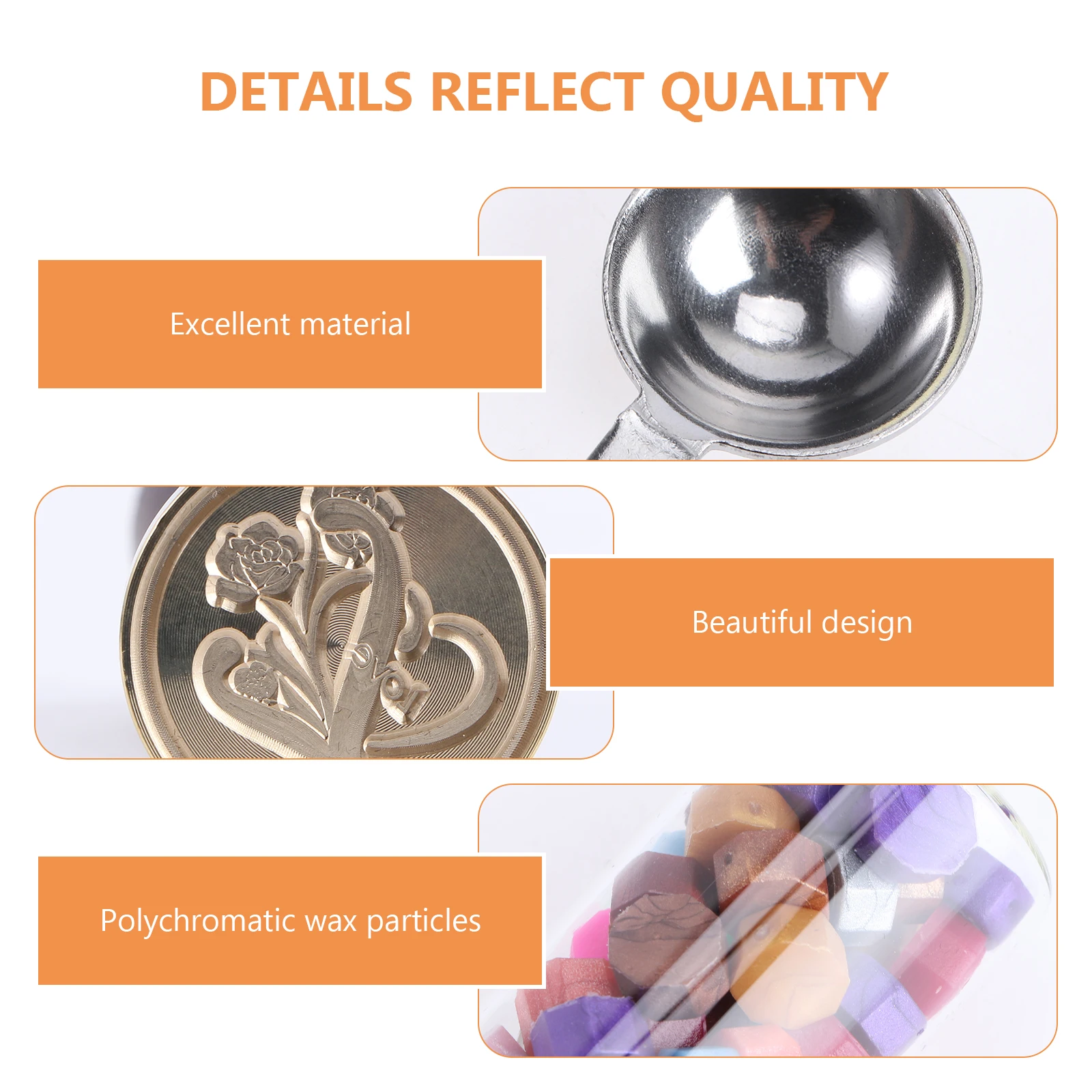 

1 set Fire Set Sealing Stamping Brass Wood Handle Reusable Durable Diy Seal Scrapbooking Greeting Cards Envelopes