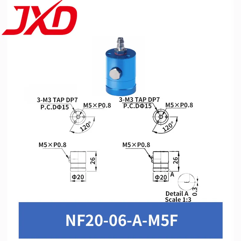 JXD Bernoulli Gripper NF20-06-A-M5F NF40-06-A-18F NF60-06-A-18F Aluminum Alloy Metal Non-contact Vacuum Suction Cup