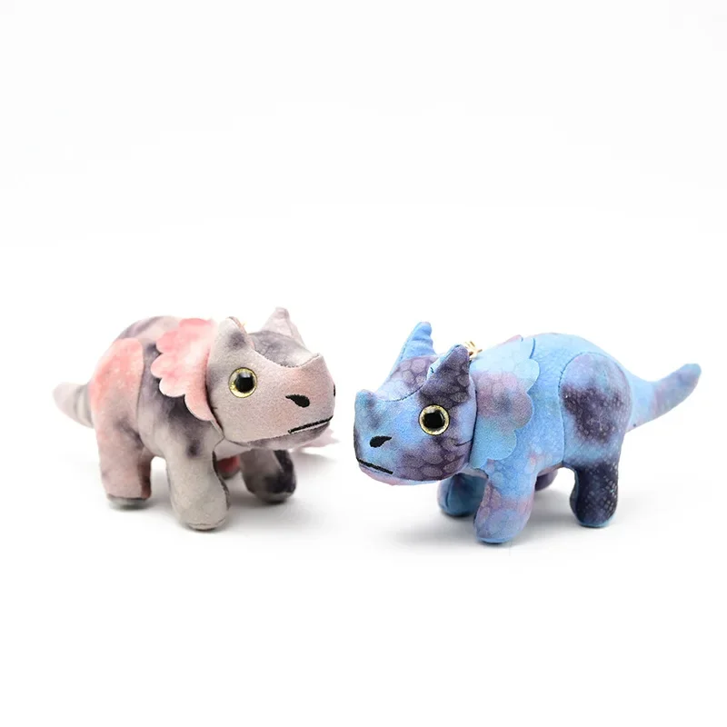 Cartoon Cute New Simulation Camouflage Triceratops Plush Doll Keychain Toy Pendant Creative Gift Birthday Halloween Gift