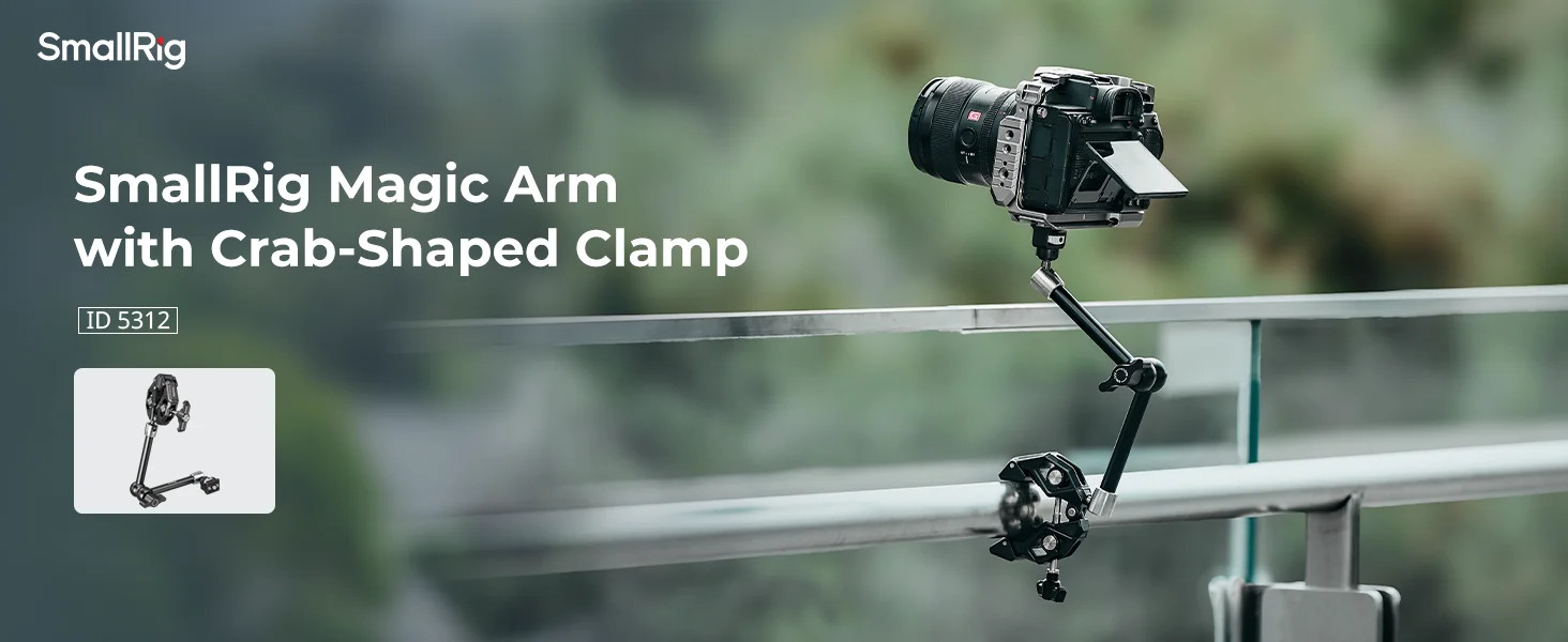 SmallRig Magic Arm mit Krabbenförmiger Klemme aus Legierung, Tragkraft 1,5 kg für Action-Kameras, Monitore, Videoleuchten und Mikrofone 5312 – Detail 1