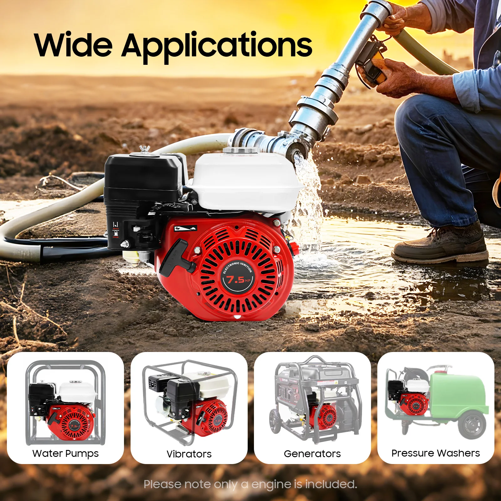 محرك غاز 212cc 7.5HP 4-السكتة الدماغية 3600 دورة في الدقيقة 20 مم ضاغط كارت بعمود الذهاب